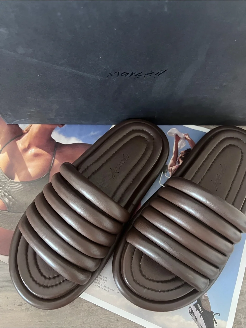 Marsell leather women’s Slide Sandal in Brown